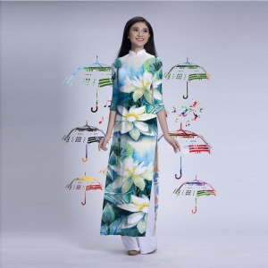 Áo dài hoa sen truyền thống