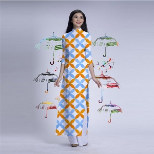 Áo dài họa tiết cổ điển 2