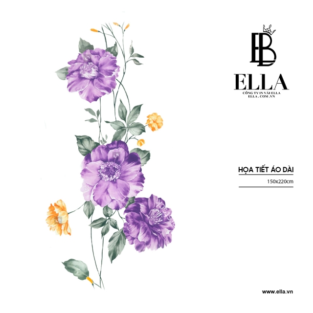 Áo dài lụa in thiết kế độc quyền